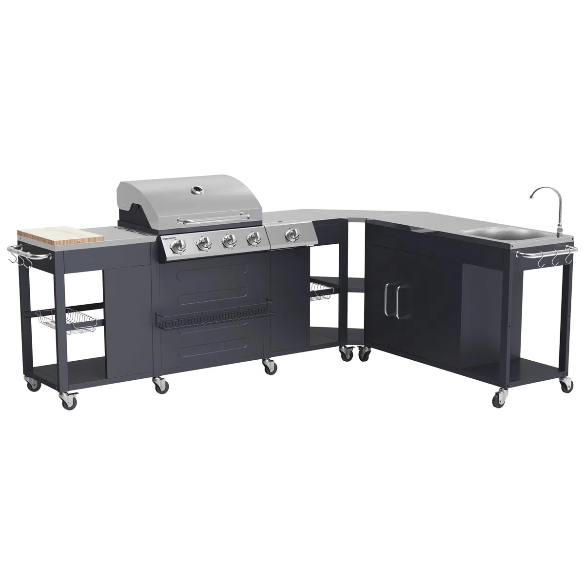 Happy Garden Cocina esquinera Exterior Texas 4+1 Quemadores 17,2 kW