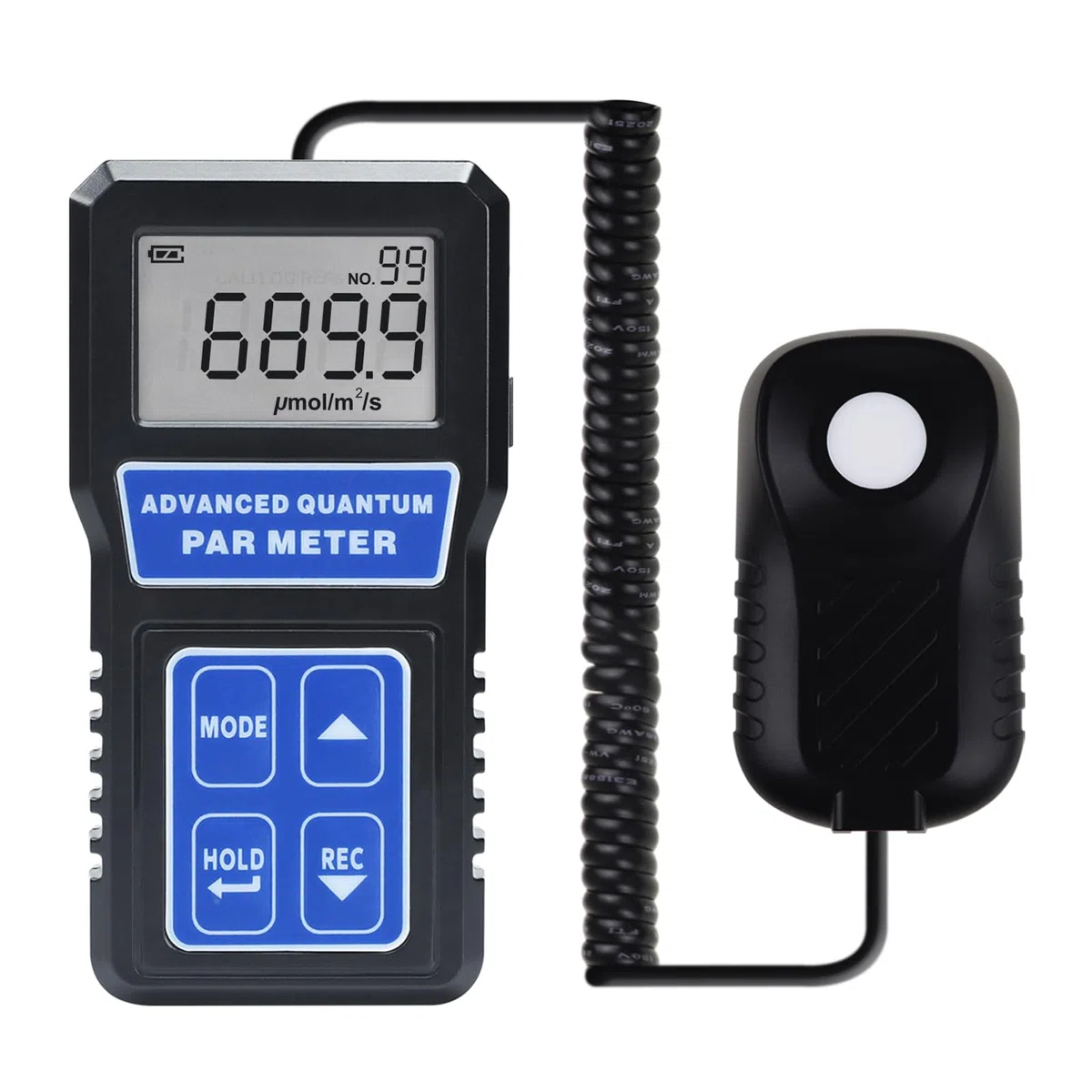 Parmetro Medidor Quantum Par para luces de cultivo LED Metro PPFD con rango de longitud de onda de 400-700 nm, 100 grupos, registro de datos Función de calibración para luz de cultivo LED, invernadero