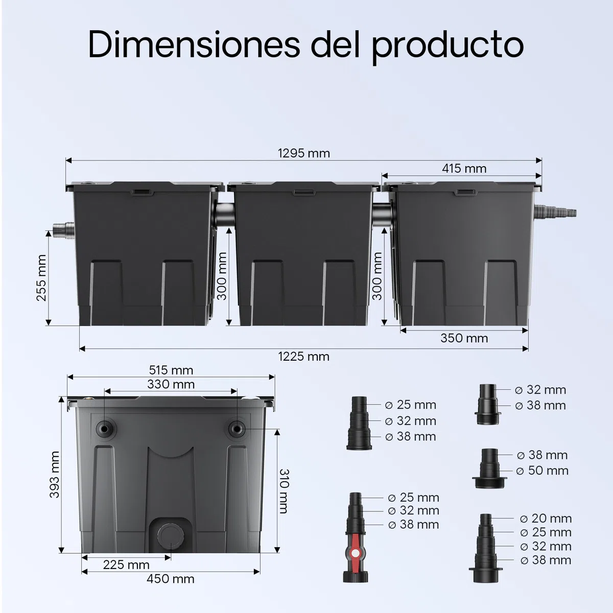 SunSun Set Filtro estanques CBF-350C hasta 90000l 36W clarificador UV CUV-236