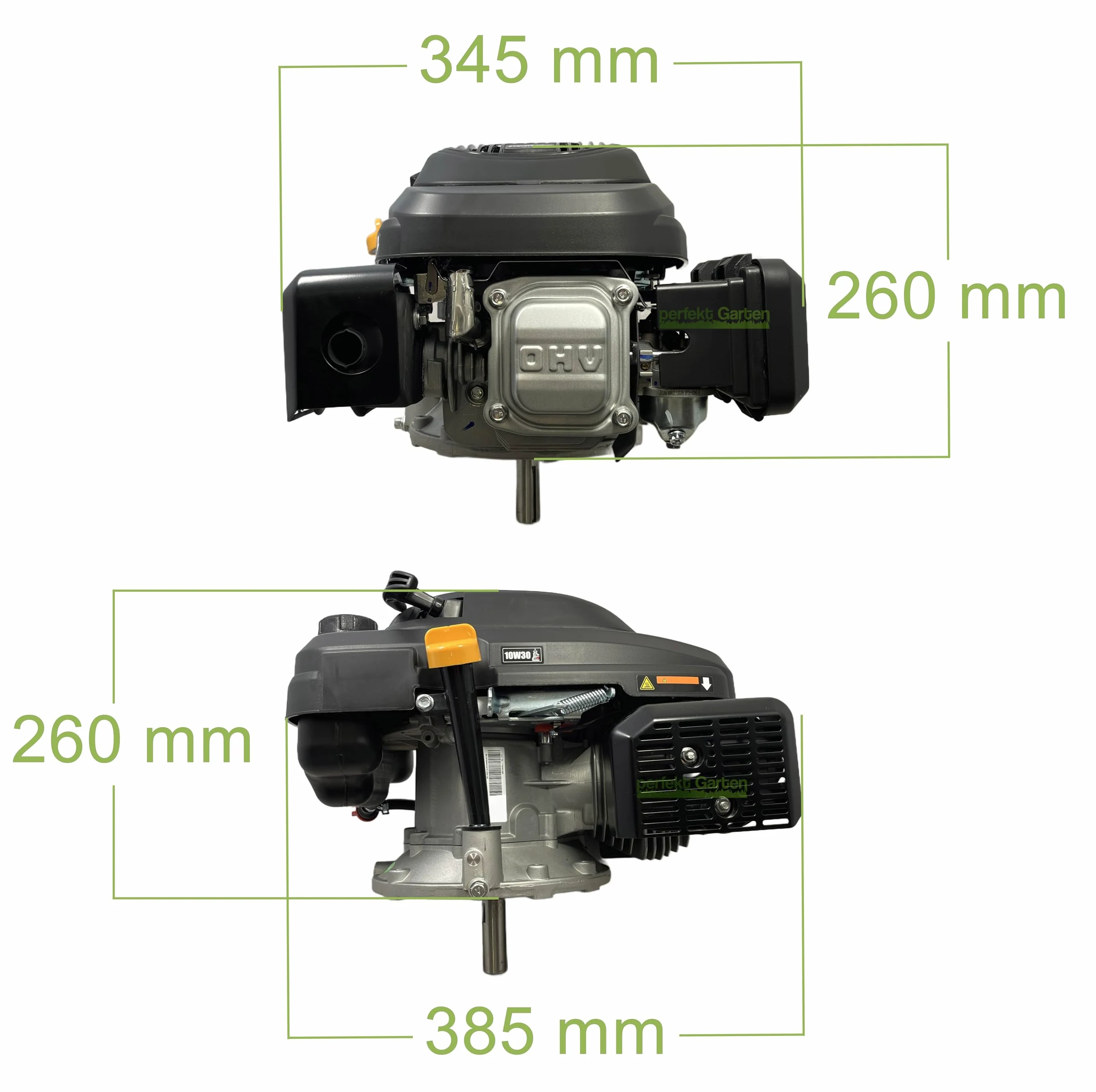 Motor de cortacésped de arranque de retroceso Zongshen XP200A de 196 cc y 6,5 CV de perfektGarten 22,2 mm / 80 mm + aceite