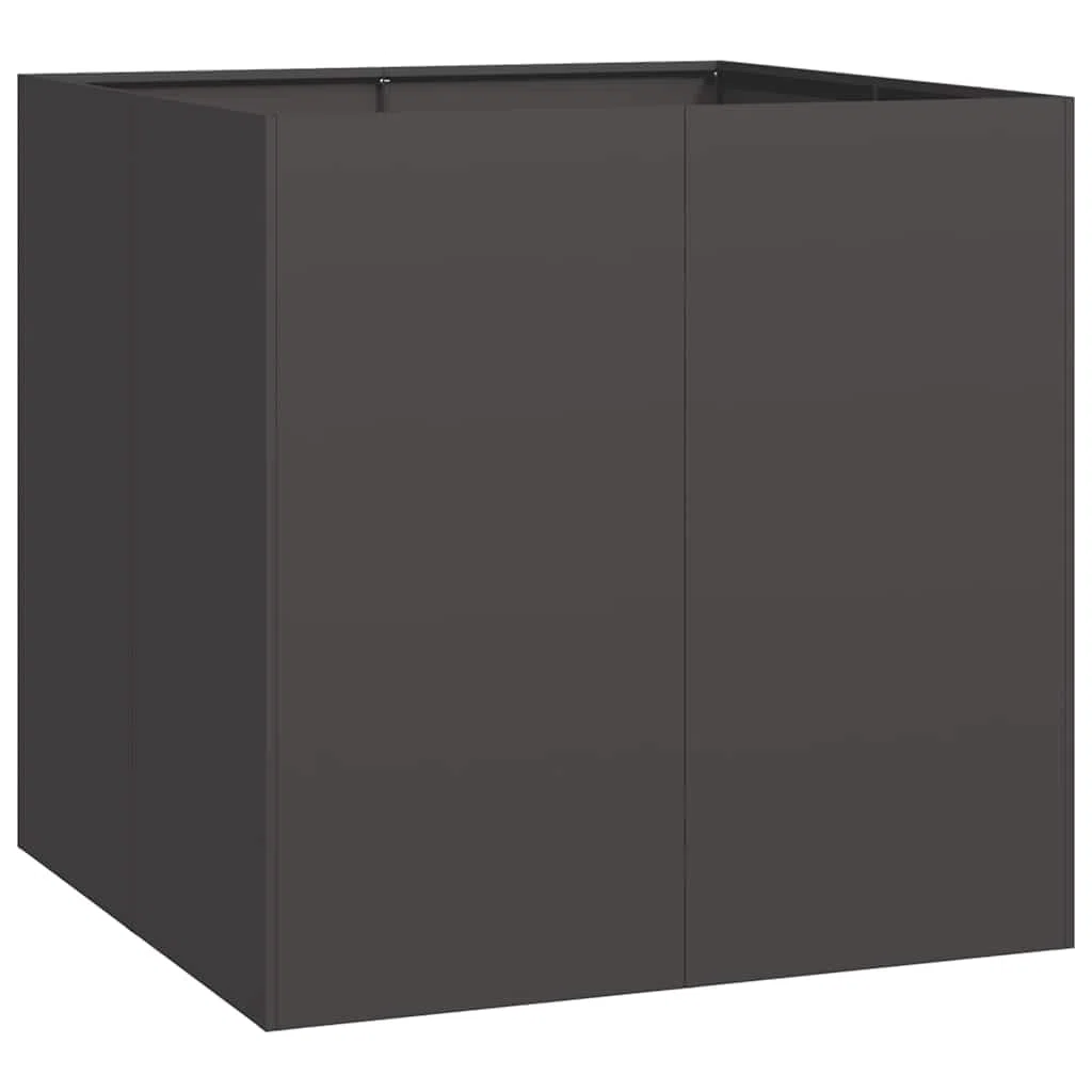 vidaXL Jardinera Acero Negro 80x80x80 cm, macetero, Soporte para Plantas, lecho Elevado, Soporte para jardineras, Bandeja para Plantas