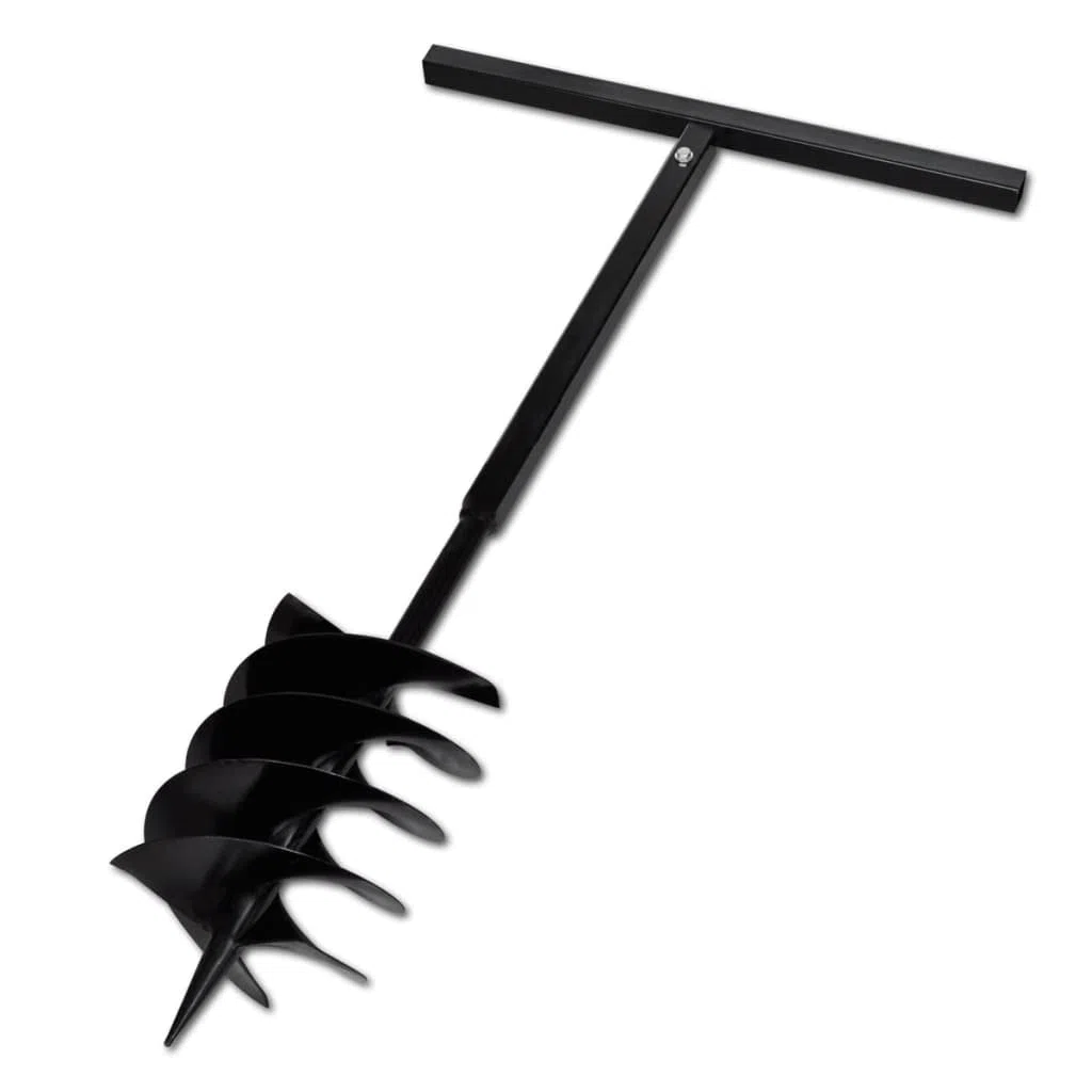 vidaXL Taladro de Tierra de Espiral para Plantar Triple con Mango Acero 200 mm