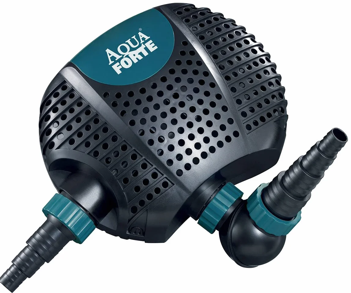 AquaForte O-10000 Plus, 85 vatios, caudal 10 m3 por hora, altura 5 metros, longitud del cable 10 metros, para cursos de agua, cascadas, fuentes, filtros