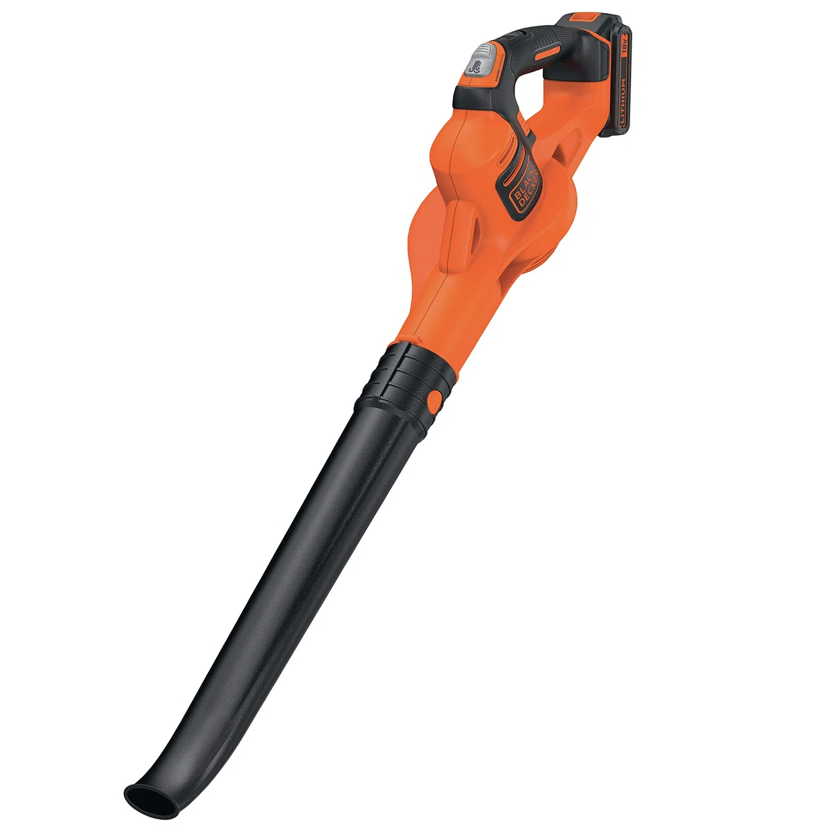 BLACK+DECKER Soplador PowerCommand 18V, batería de litio 2.0Ah, 2 velocidades, flujo de aire óptimo, velocidad de 209 km/h, autonomía 27 min, incluye batería de 2Ah y cargador, GWC1820PC-QW