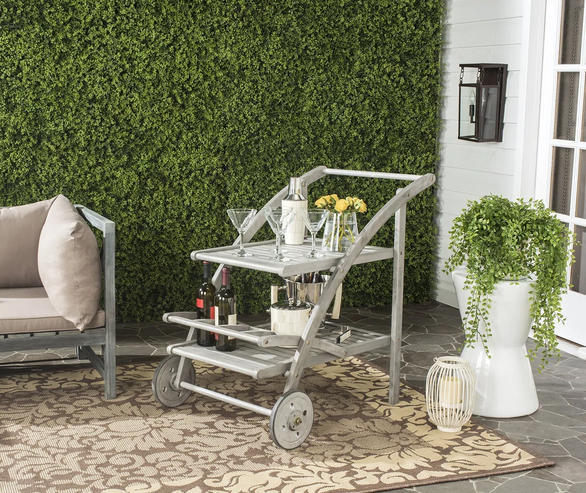 SAFAVIEH Carrito Riva Outdoor Tea Cart
