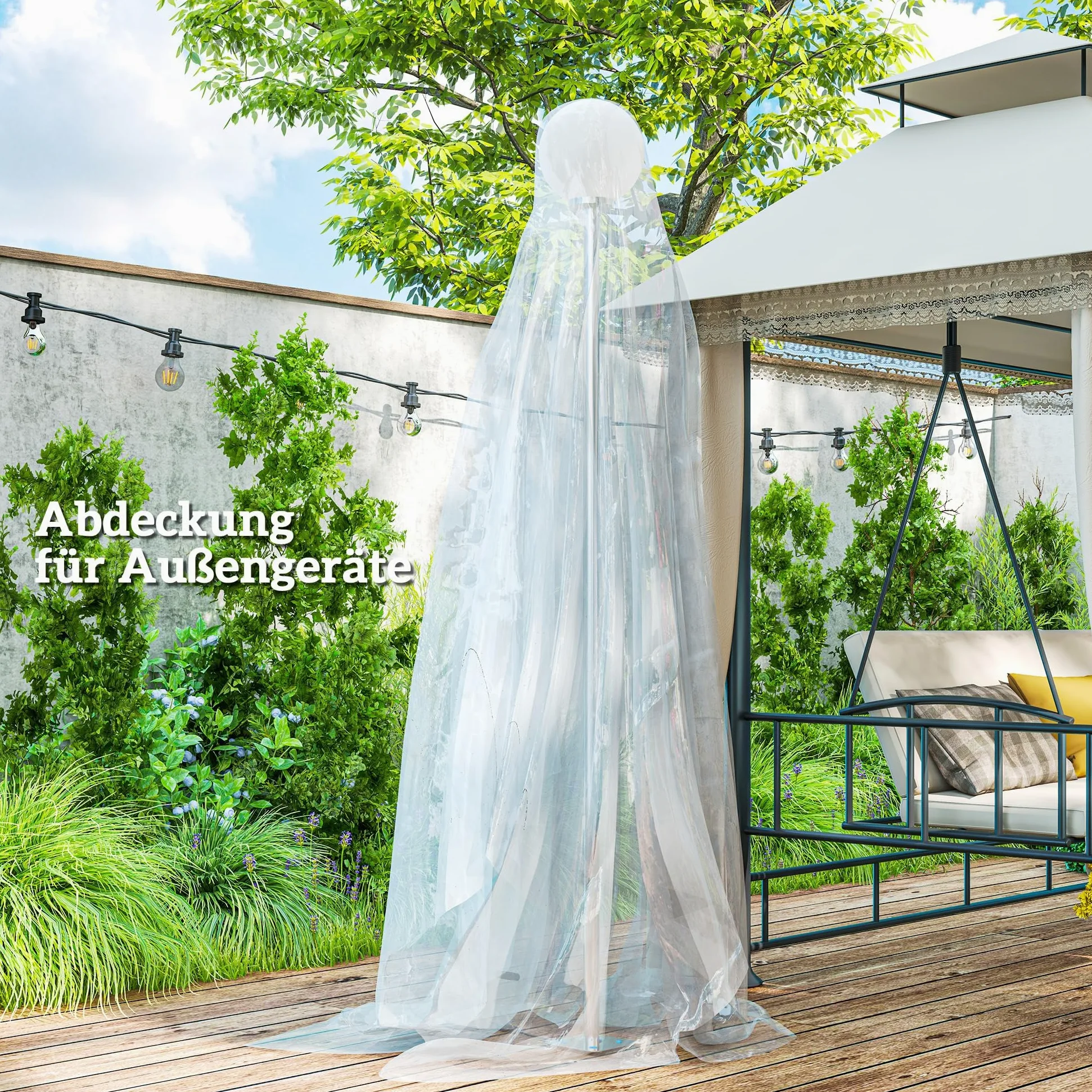 Outsunny lámina para invernadero 8x10 m lámina impermeable para jardín con protección UV, lámina de plástico extra gruesa resistente al desgarro, lona de cubierta para túnel de lámina para