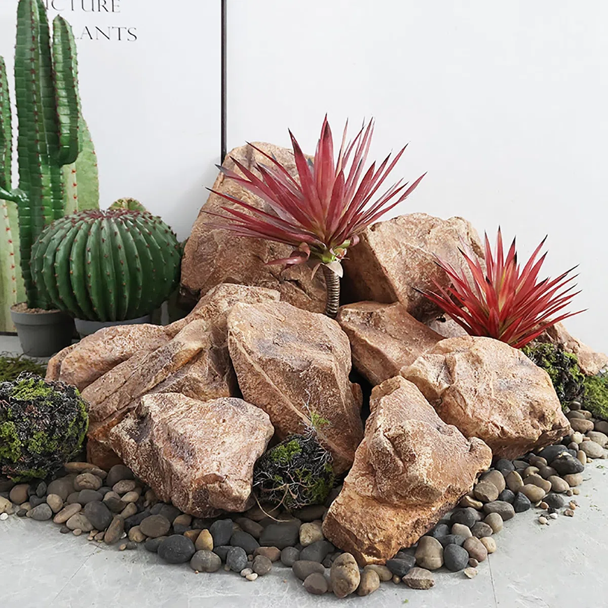 Cubierta de roca sintética al aire libre, rocas falsas decorativas de espuma de poliuretano para jardines, tiro, patio, paisajismo, roca falsa artificial, cubre bien las rocas
