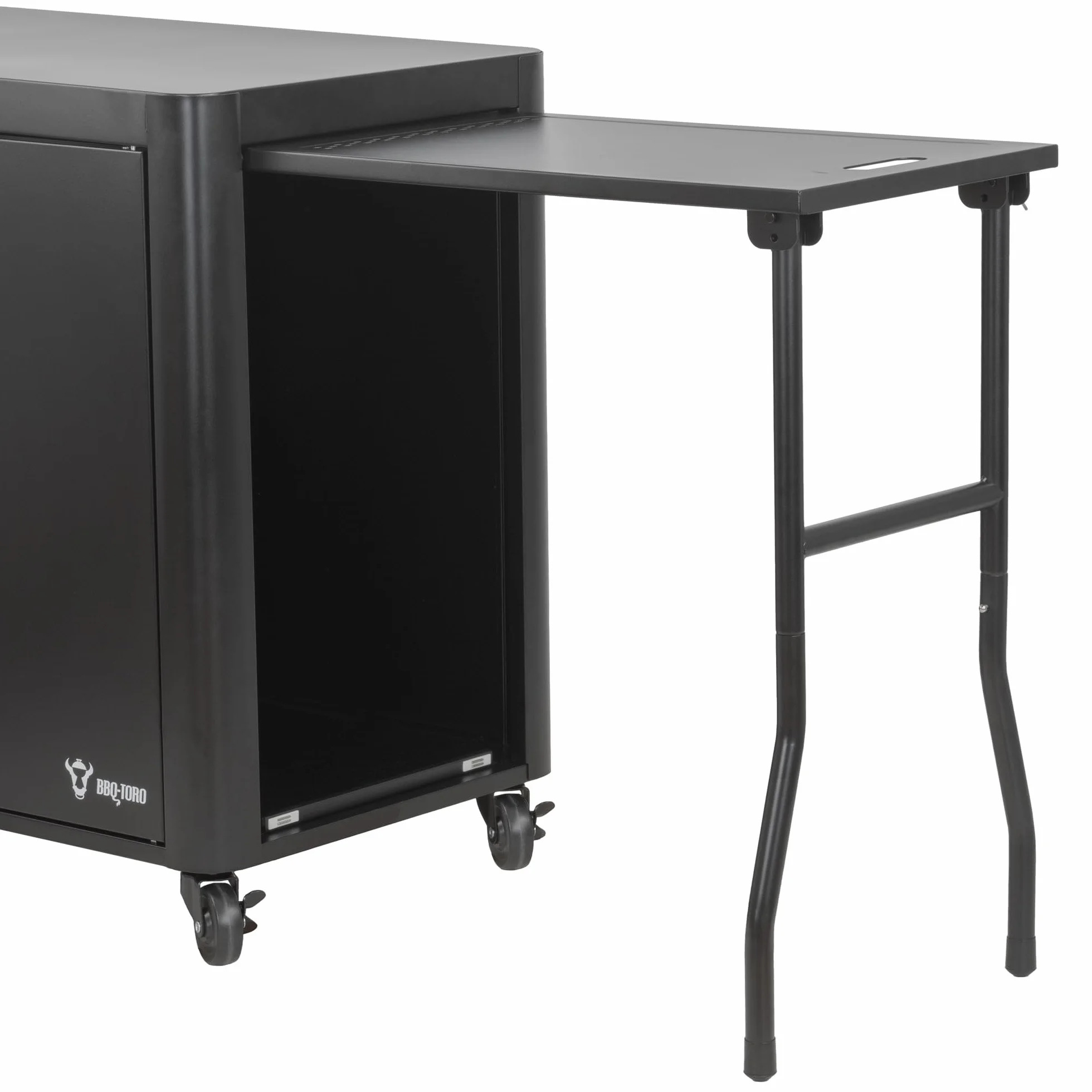 BBQ-Toro Mesa de Barbacoa con Gran Superficie de Trabajo 95 x 50 x 80 cm | Color Negro | Mesa Auxiliar para Barbacoa | Carrito de Barbacoa, Terraza, Jardín | Mesa de Barbacoa Exterior