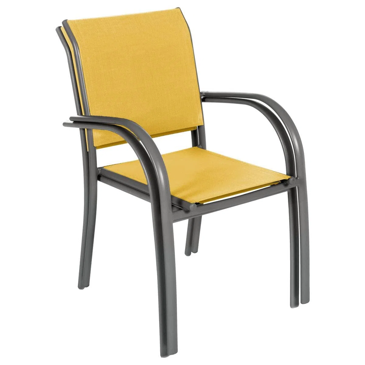 Hespéride - Sillón de jardín apilable Piazza Mustard Yellow & Graphite