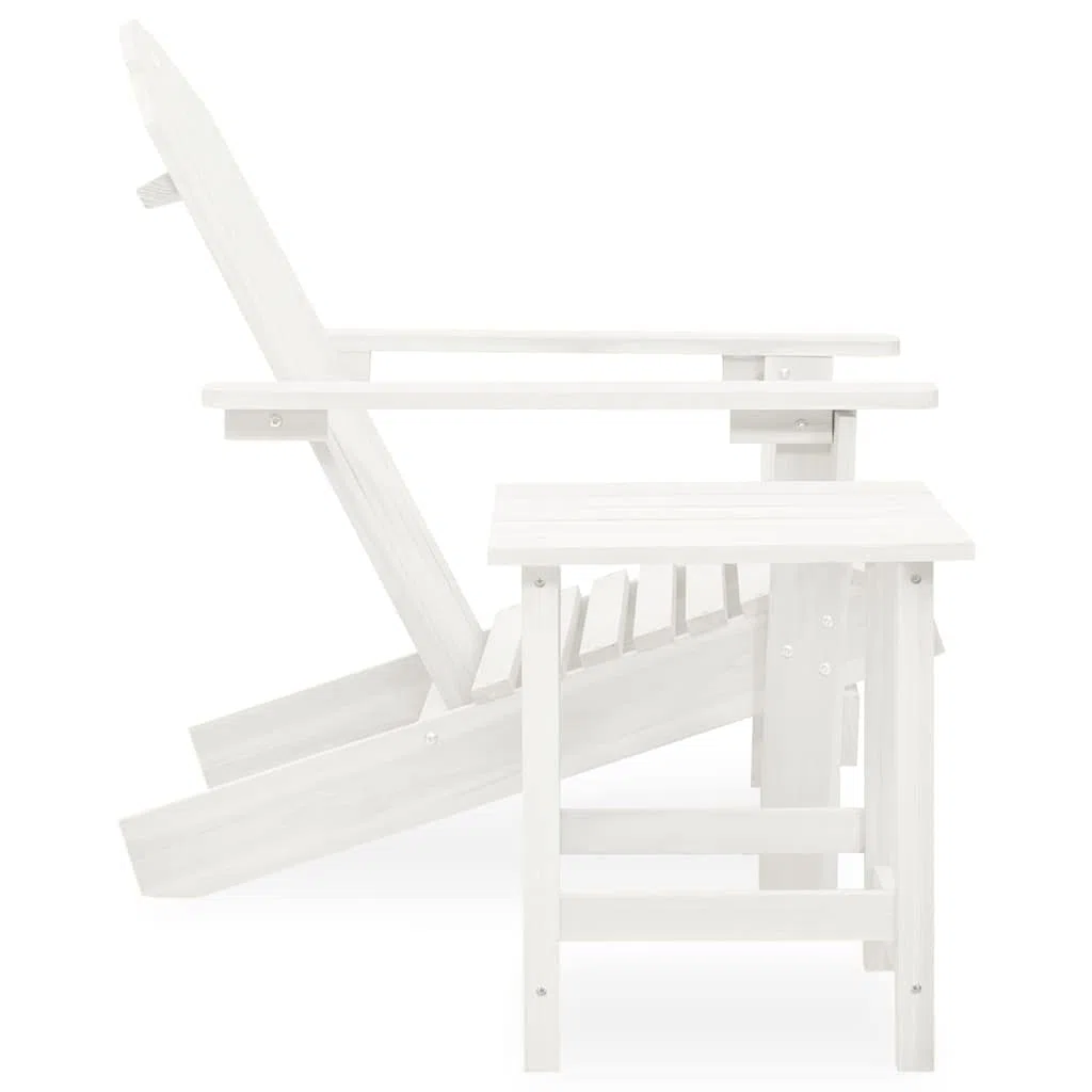 homiuse Adirondack Adirondack Silla de jardín blanca Adirondack Silla Muebles de jardín Silla Loungesessel GartenstüHle Armlehnstuhl Gartenstuhl Mecedora Madera con Mesa Madera Maciza Abeto 69,5 x