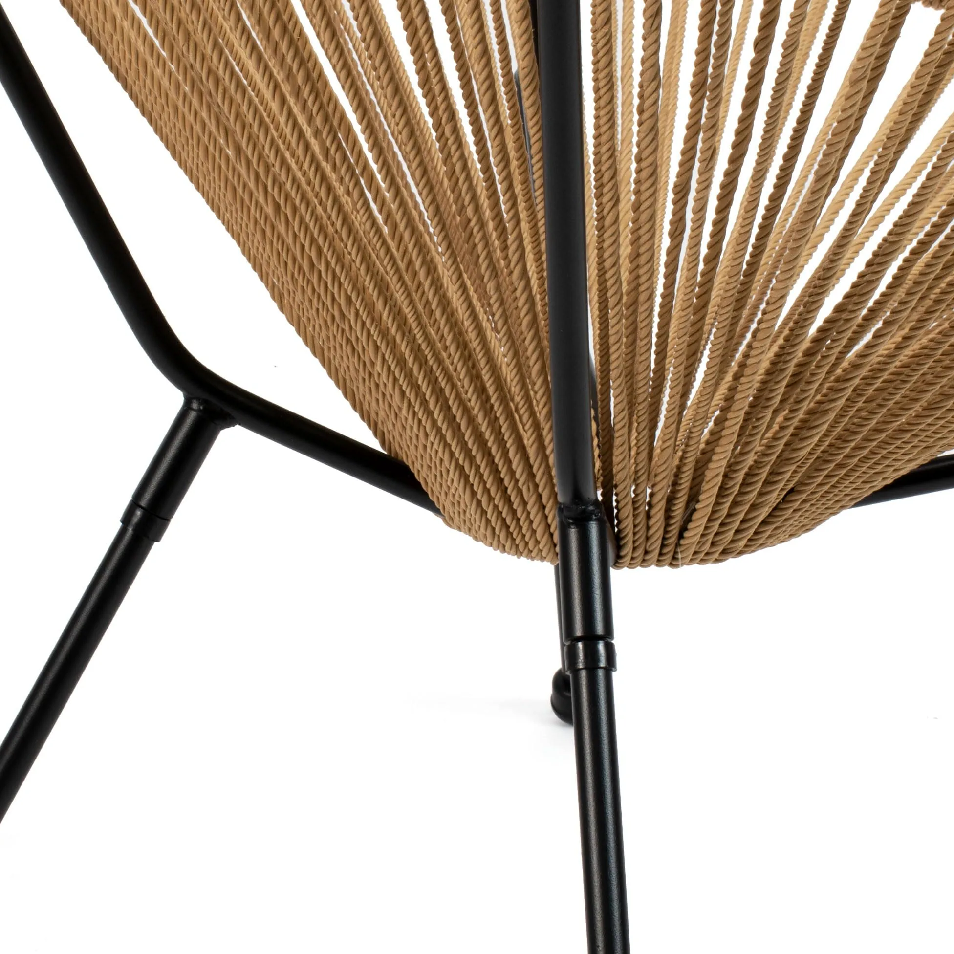THE SECRET HOME - Set de 2 Sillas Acapulco en Ratán para Jardín - Alto. 89 cm x Largo. 78 cm x Ancho. 72 cm - Silla de Acero - Asiento de Exterior para Balcón, Terraza y Jardín (Natural)
