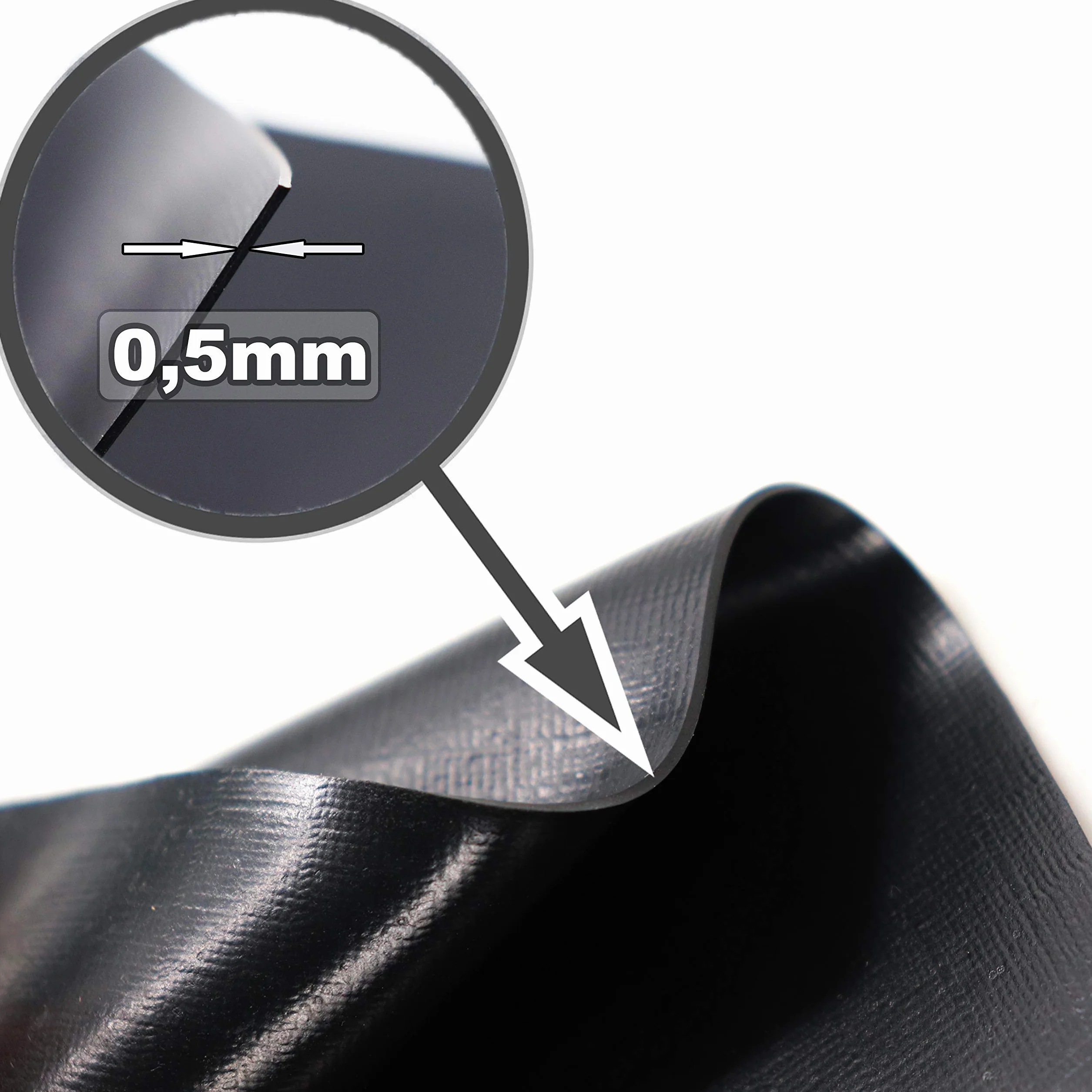 Revestimiento de estanque PVC 6m x 6m 0.5mm revestimiento negro para estanque de jardín