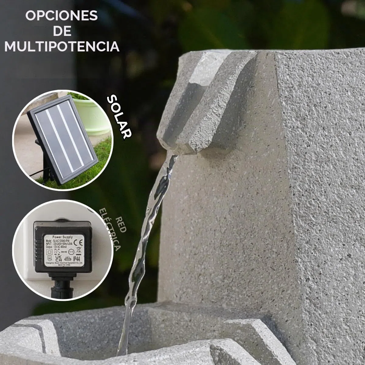 Festive Lights Fuente solar en cascada LED blanca, SL122