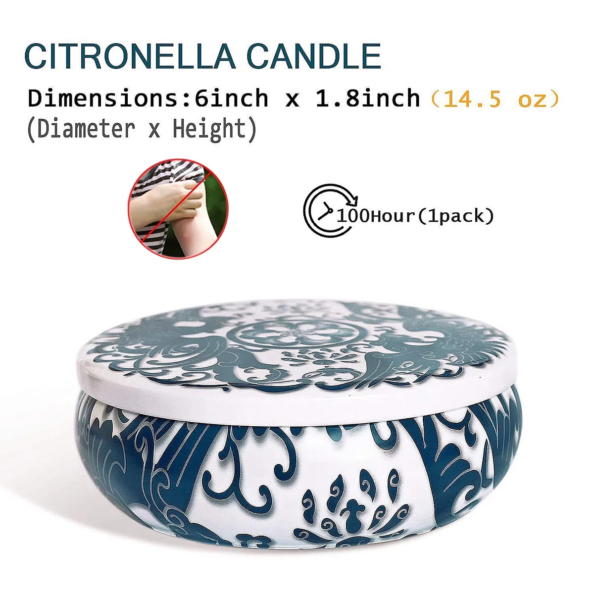 Velas de Citronela Antimosquitos Grande, Velas Aromaticas Perfumadas de Soja Ardientes,Velas Repelentes de Insecto Mosquitos para Exteriores,Camping,Jardín