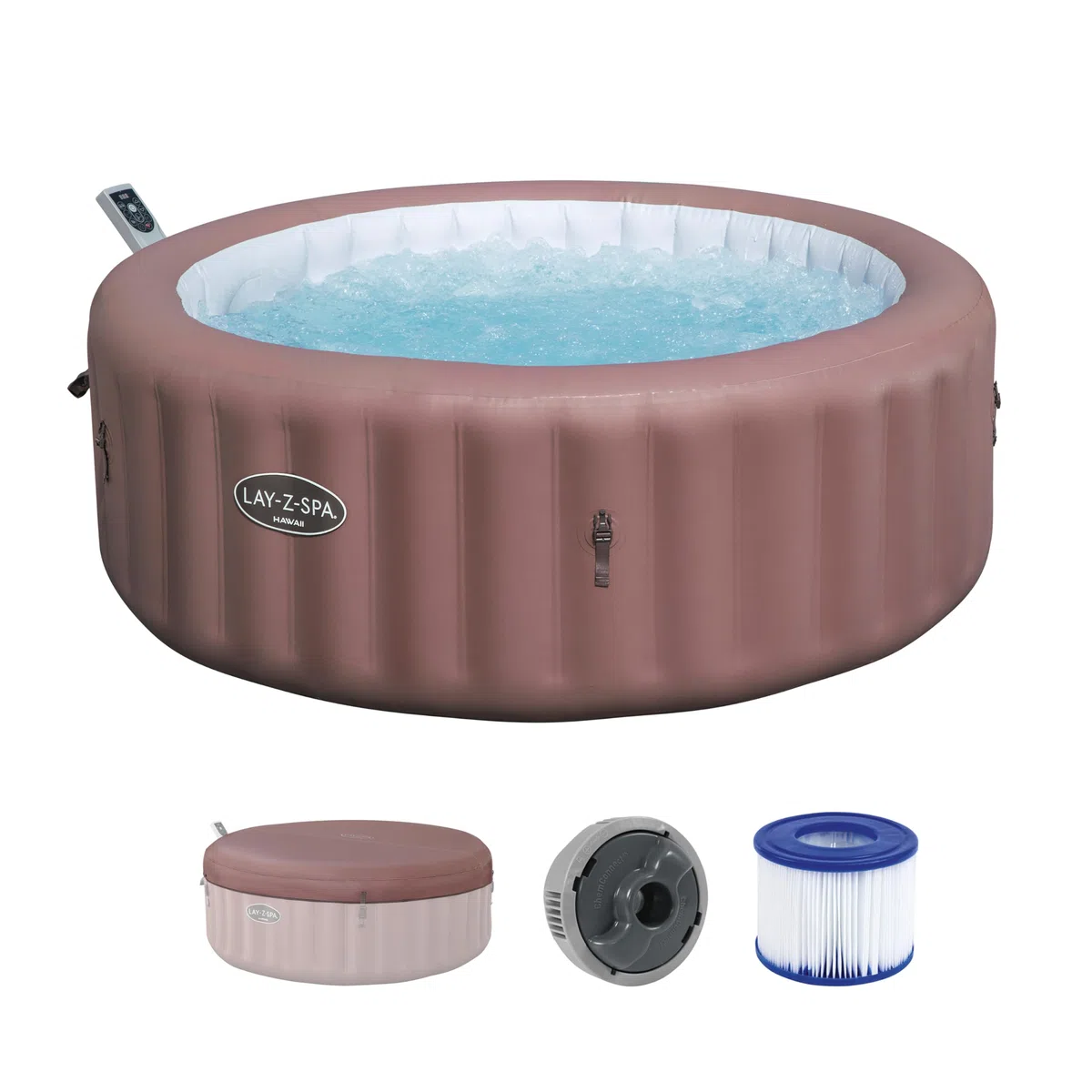 Bestway 77" x 28"/1.96mx 71cm Hawaii MaxHold EnergySense UltraFit Smart AirJet 6 Terracota Redondo