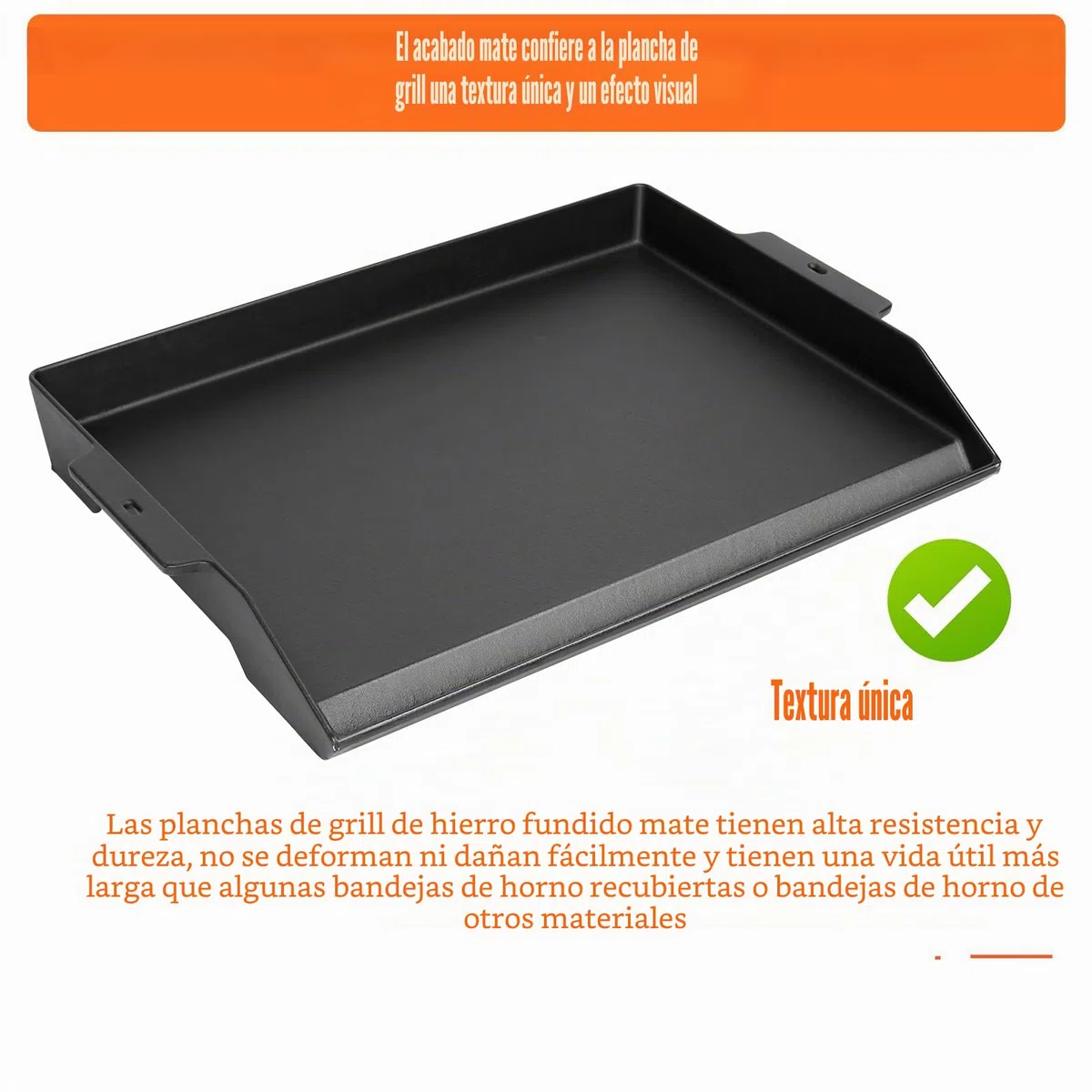 GFTIME 58,6 x 40,5 cm, plancha de hierro fundido, universal, grande, plancha de hierro fundido para parrilla de gas, parrilla de carbón, estufa de gas, con revestimiento antiadherente, color negro