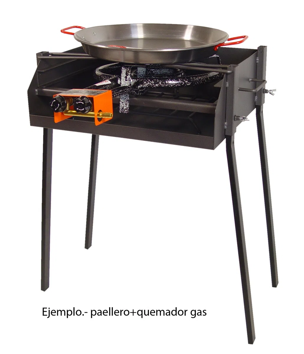 Imex El Zorro - Barbacoa Cuadrada con Soporte Paella | 60x40 cm | Acero Resistente | Barbacoa Versátil para Jardín