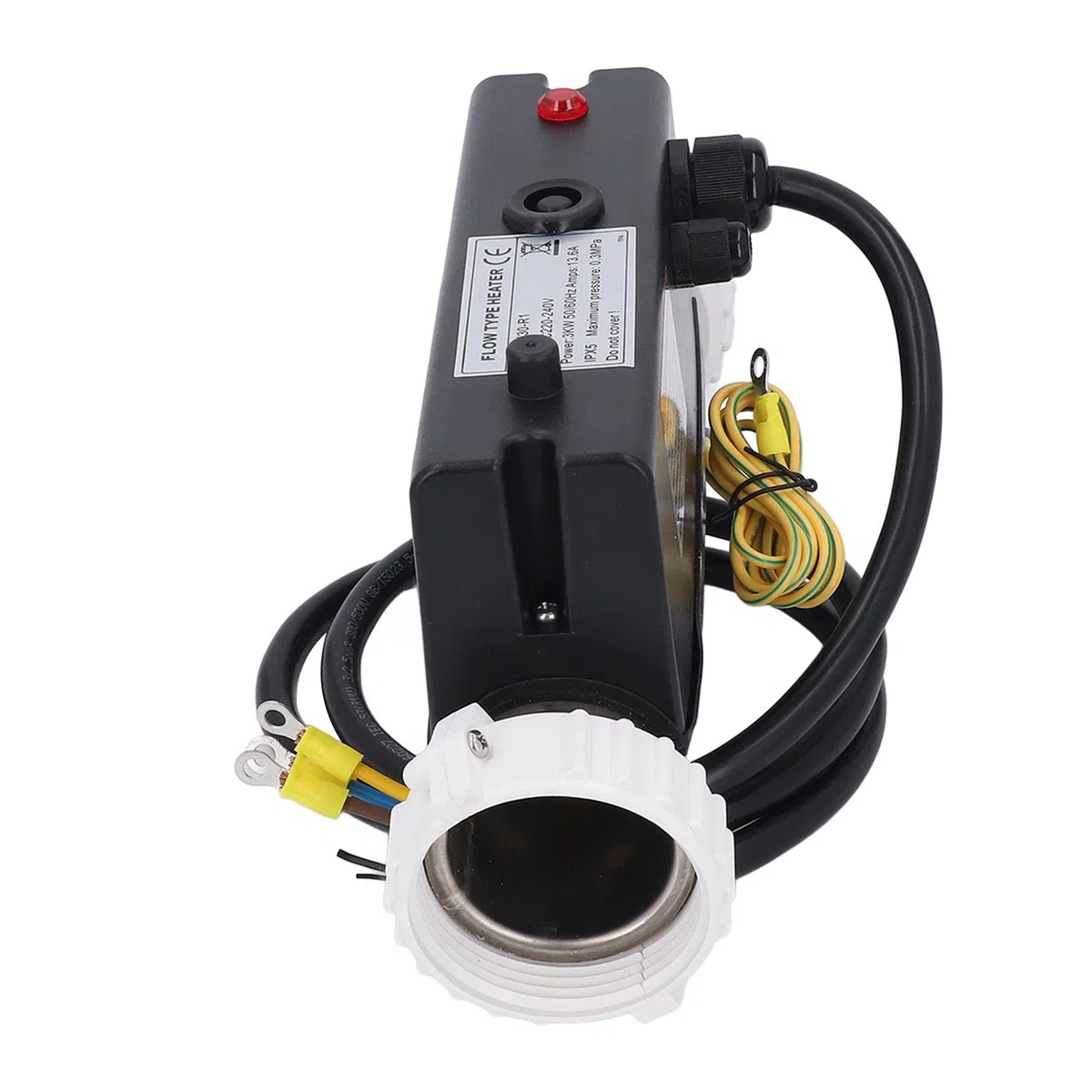 Gugxiom Calentador de Piscina, Eléctrico, Calentador de Agua, Termostato con Control de Temperatura, Autocalentamiento para Bañera de Hidromasaje, Piscina, Cableado (3KW)