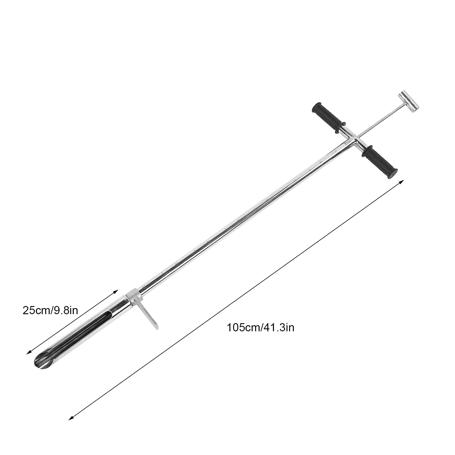 Fafeicy Sonda de Muestreo de Suelo y Muestreador de Suelo Profesional Acero Inoxidable 105 cm Longitud 50 mm Boca con Pedal