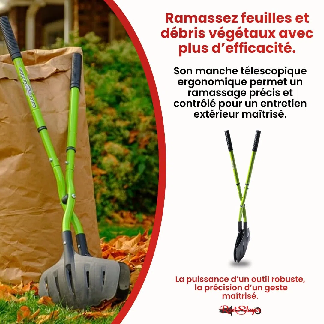 Venteo - Pinzas Multifunción para recolectar hojas XXL Rootslayer | Mango telescópico anticorrosión y mandíbulas de polifibra | Pinzas de recogida de hojas, frutas y residuos | Herramientas de