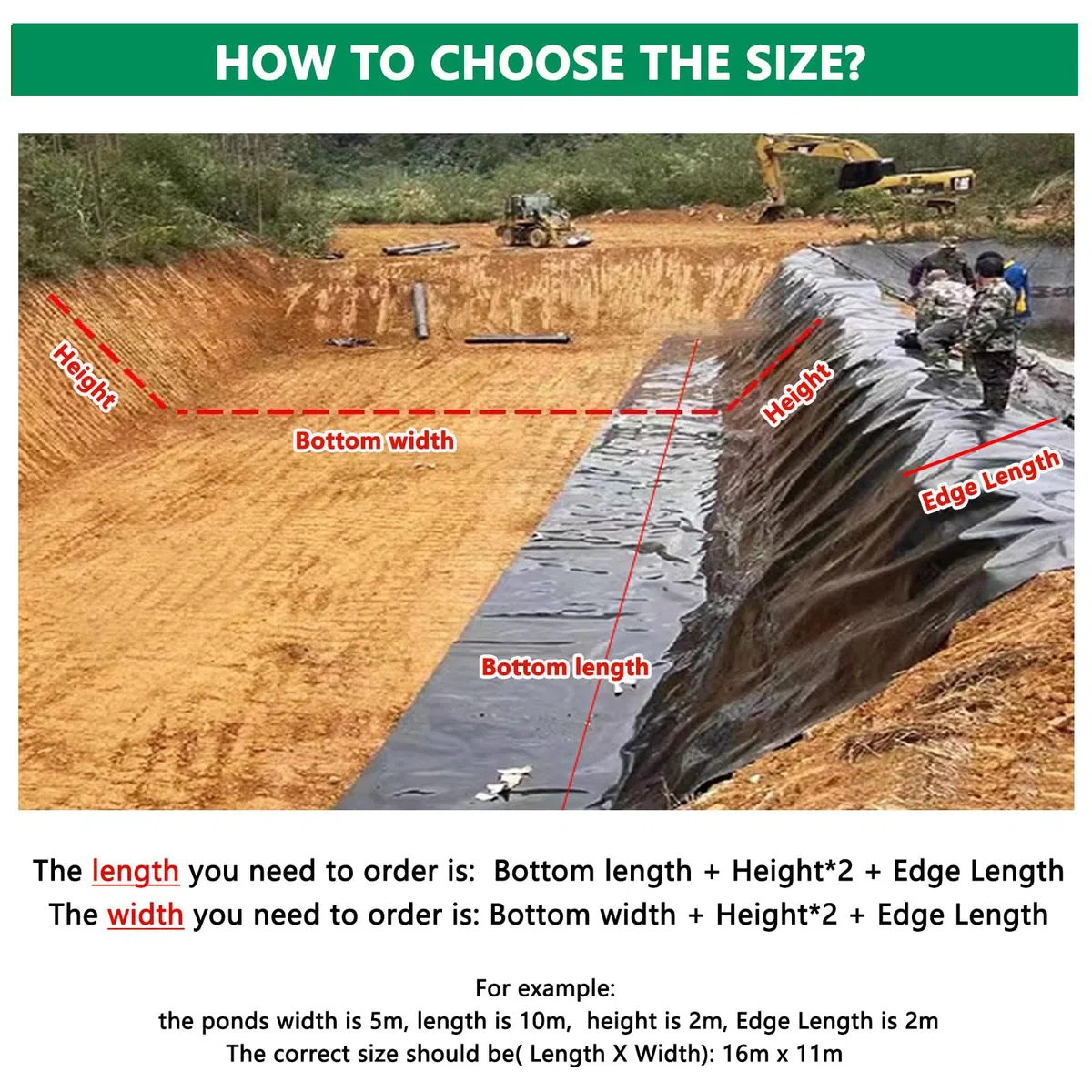 Revestimiento para Estanque de HDPE, Flexible Mallas para Estanque Resistente al Desgarro 0,2mm Lona para Estanques de Jardín, Koi y Piscinas de Peces(Size:8x8m,Color:Negro)