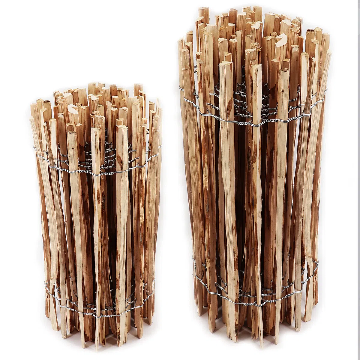 Aquagart Valla de estacas de altura 50 cm - 120 cm de alto, distancia entre listones de 3-5 cm, valla de jardín de avellana, valla de madera duradera, incluye corchetes (avellana 120 cm, 5 m)