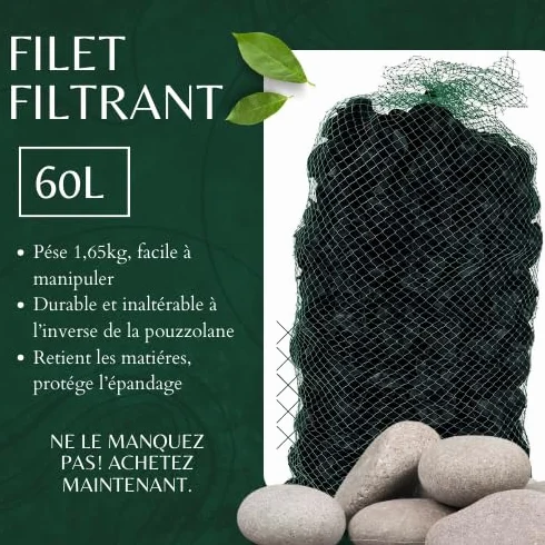 Red filtrante lavable para fosa séptica, fosa de todo agua, filtro compacto, sustituye a la puzzolana, 60 l