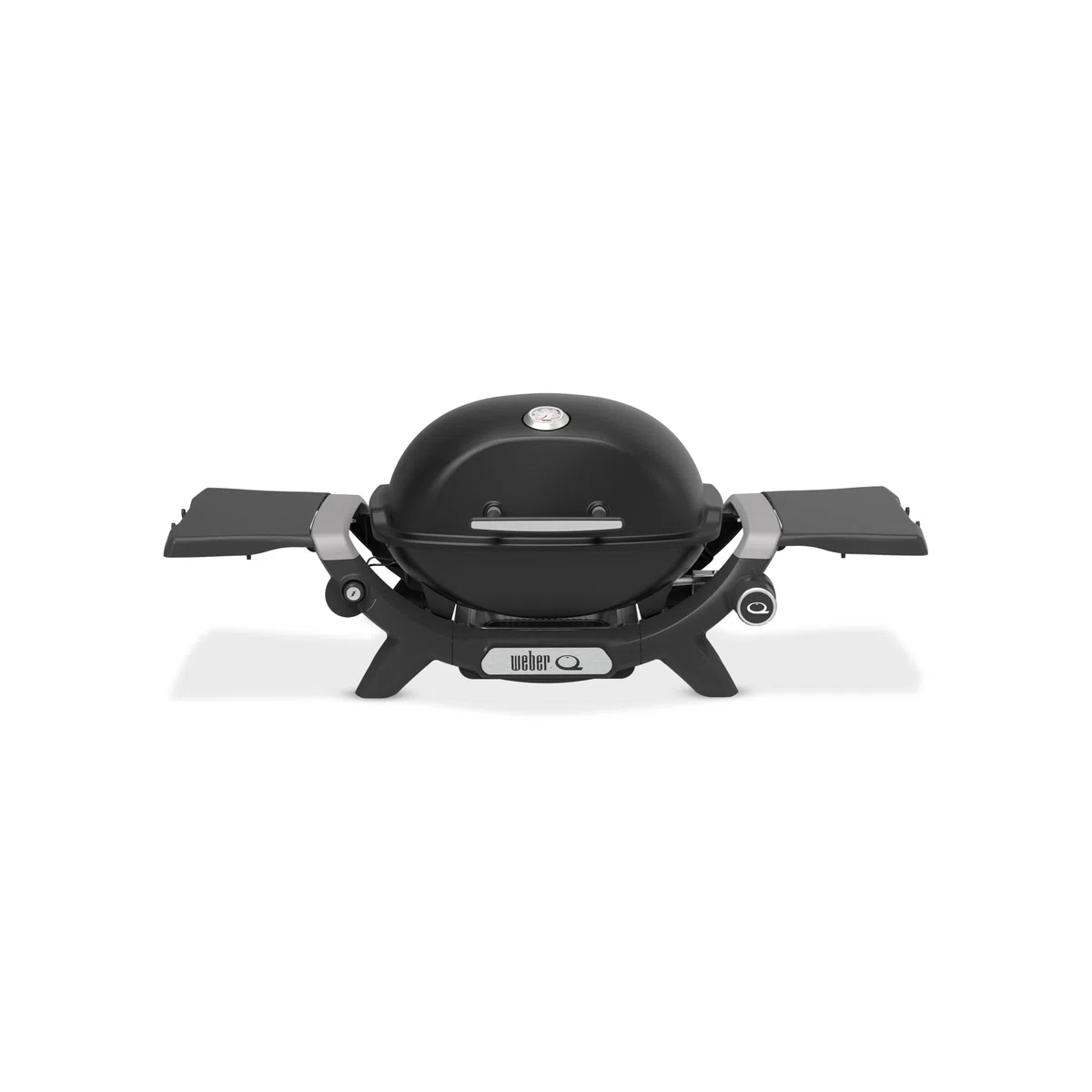 Weber Q 1200N (2026) – Barbacoa de Gas con mesas Laterales, Encendido electrónico, termómetro, 1 Quemador de Acero Inoxidable, compacta, área 43x32 cm, Negro