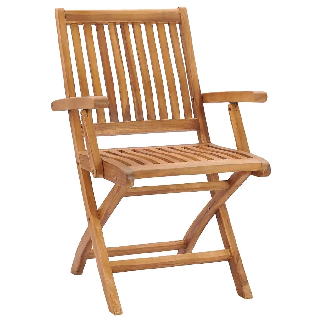 vidaXL 2X Madera Maciza de Teca Sillas de Jardín Plegables Sillón Terraza Exterior Balcón Patio Asiento Butaca Muebles Mobiliario Duradera
