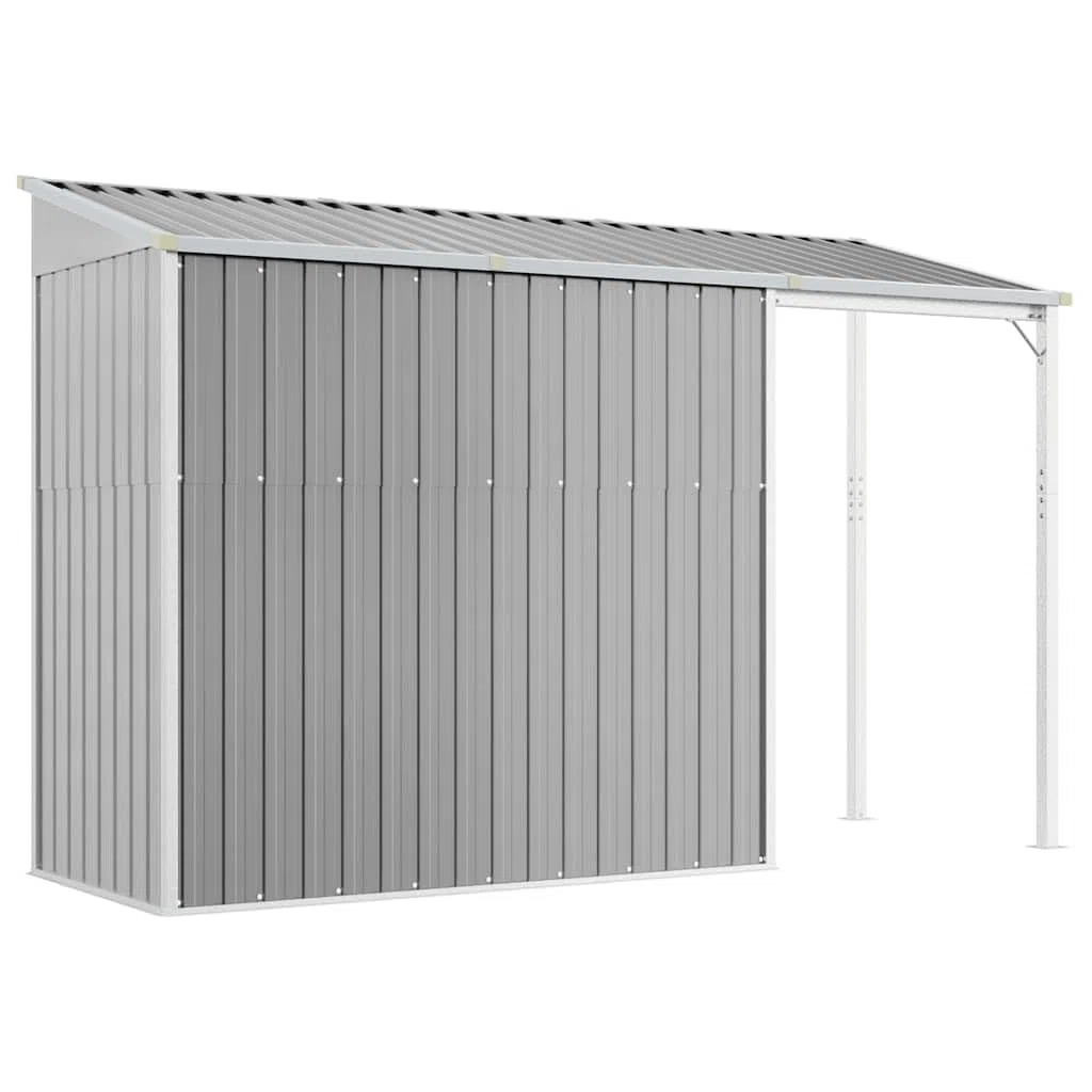Refined Caseta de jardín con Techo Extensible, Gris Claro, 277 x 107 x 181 cm, Acero