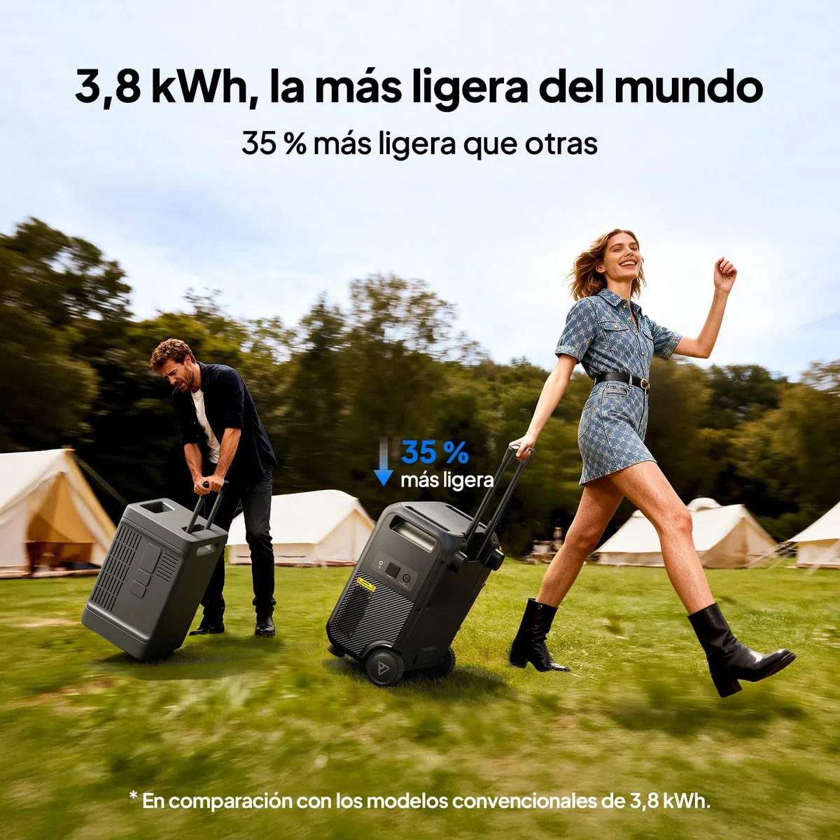 BLUETTI Elite 400 Estación de Energía Portátil, Batería LFP 3840Wh con Salidas CA 2600W (3900W en Modo Lifting), Generador Solar de Alta Capacidad con Ruedas para Hogar, Cortes de Luz, RV y Camping