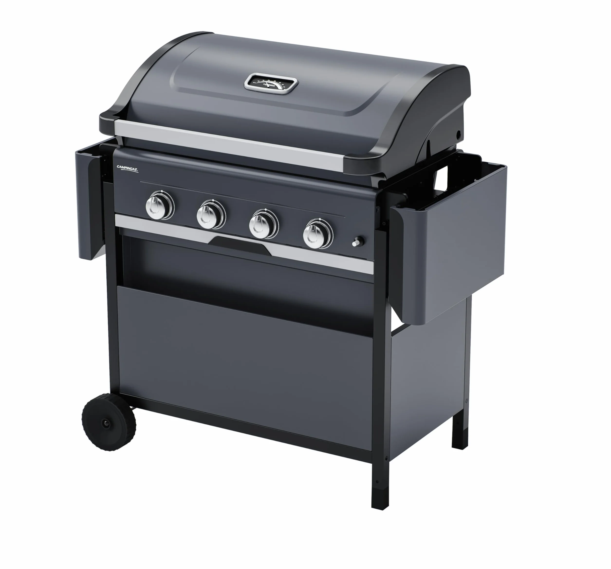 Campingaz Class 4 L Select Gas Barbecue | Barbacoa con Plancha, Carro, Ruedas y Tapa con Termómetro – 4 Quemadores | 12 kW Total, Negro