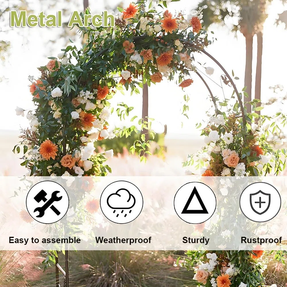 Arco Jardín Metálico, Estable Pérgolas Arch Boda, Soporte Enrejado Plantas Enredaderas Rosas 140 200 230 240cm, Tutor Trepadoras para Jardín Exterior, Fiesta De Bodas Decoracion(Black,W1.4 x H2.30m)