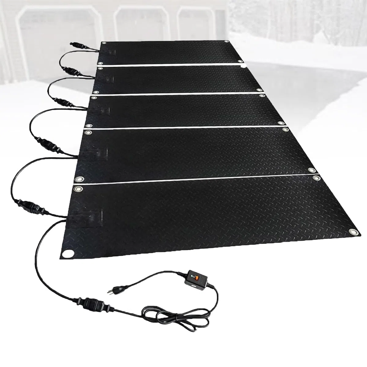 Tapete para Derretir Nieve para Exteriores, Tapetes Calefactados para Derretir Nieve, Alfombra Calefactada Antideslizante para Hielo Y Nieve con Cable De AlimentacióN 5pcs-25 * 76cm
