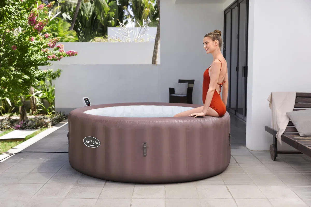 Bestway 77" x 28"/1.96mx 71cm Hawaii MaxHold EnergySense UltraFit Smart AirJet 6 Terracota Redondo