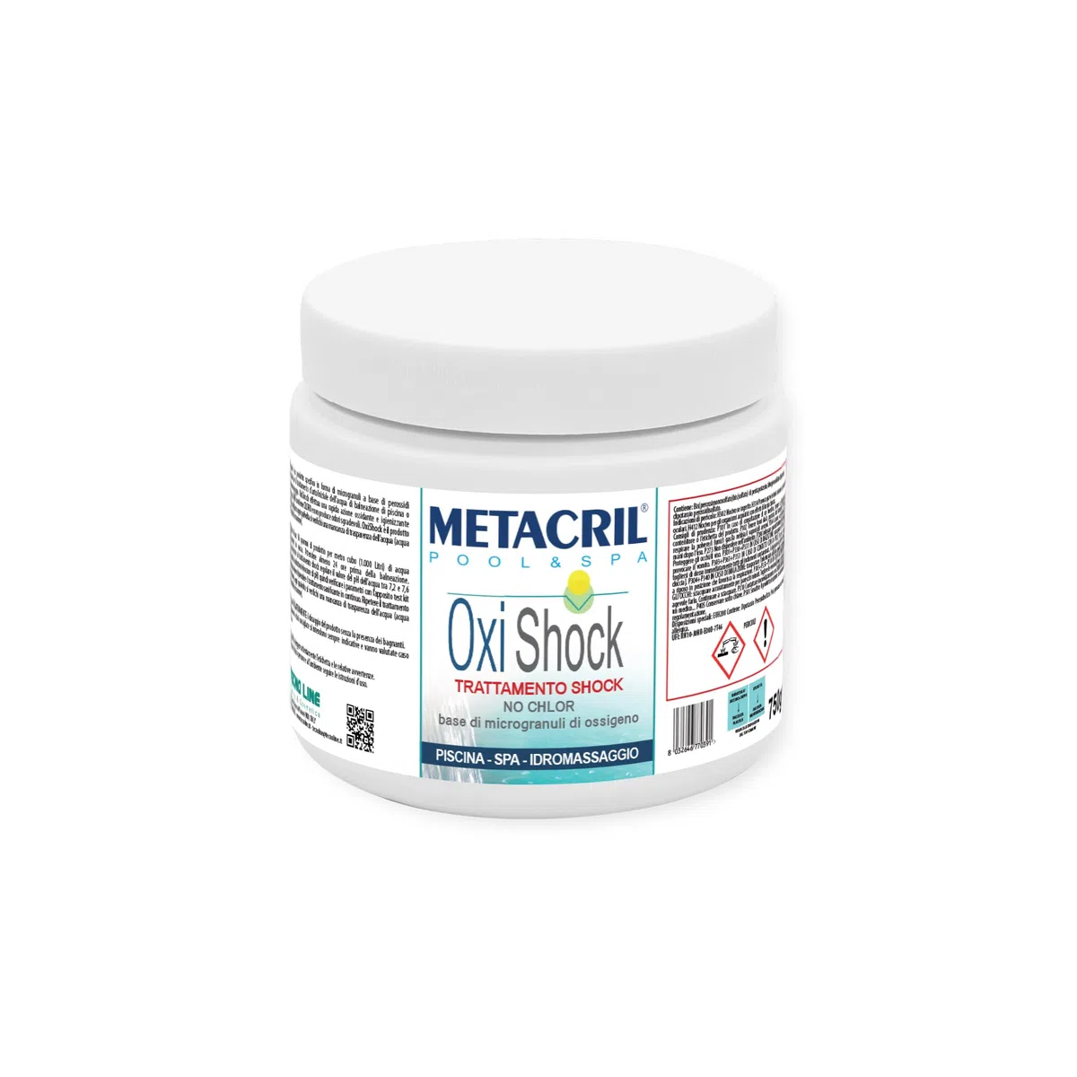 Metacril Oxígeno Shock de microgránulos - OXI Shock 750 g. - Ideal para Piscina o hidromasaje (Teuco, Jacuzzi, Dimhora, Intex,Bestway,ECC)