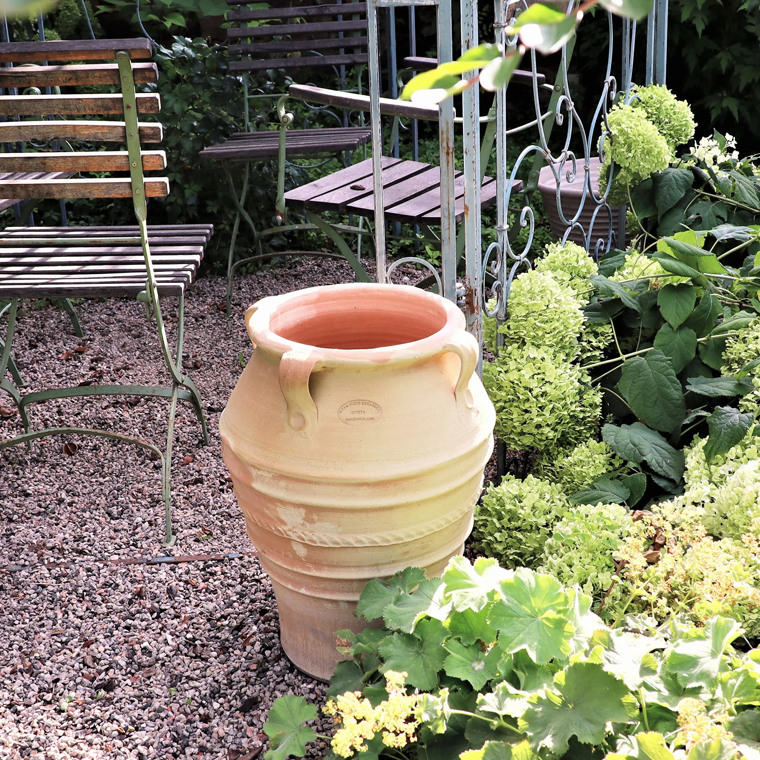 Palatina Werkstatt Exclusiva ánfora de terracota Datura 50 cm – 100% hecha a mano única – belleza inconfundible para tu jardín e interior