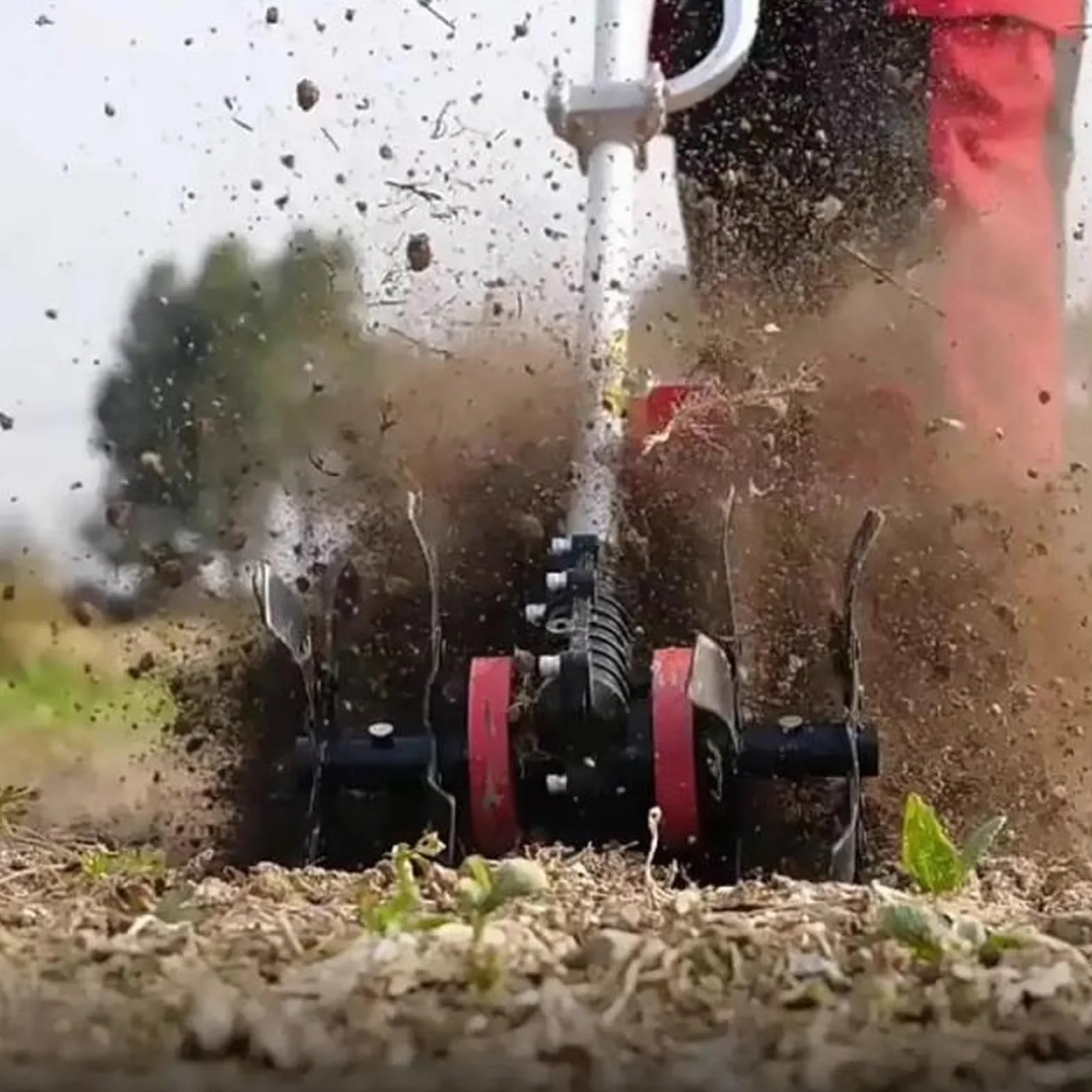 Fabater Rueda de Arado Profundo para Desmalezar, Cultivadores de Púas de 9 Dientes Rueda de Deshierbe Universal del 10cm, Ruedas 2 en 1 para Cortar Césped y Aflojar la Tierra para