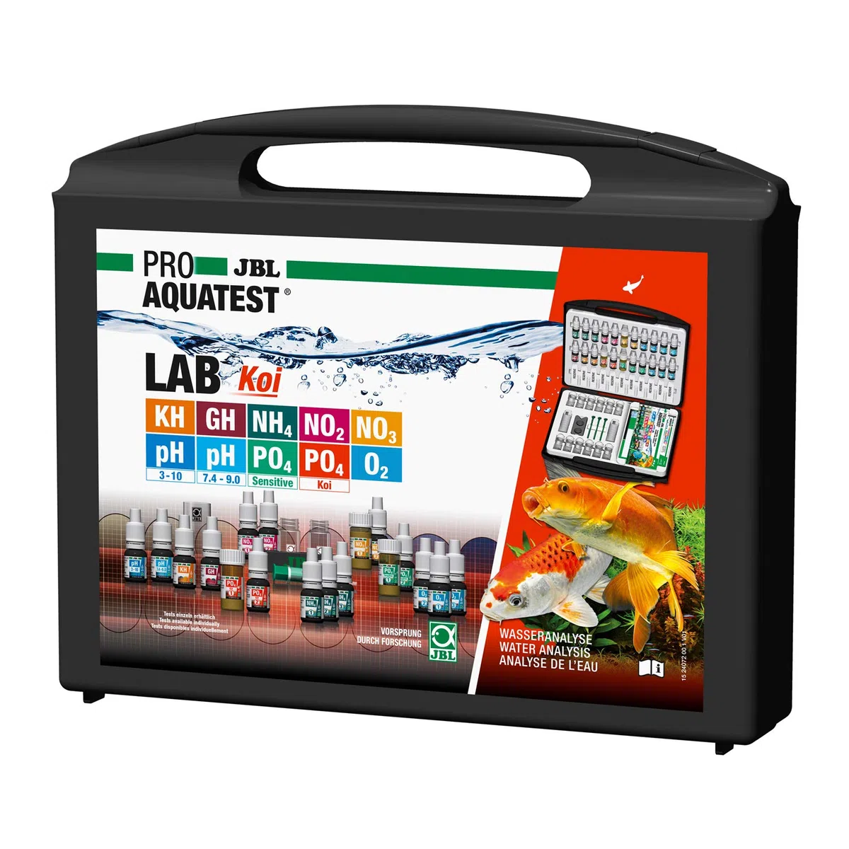 JBL PROAQUATEST Lab Koi - Maletín de Prueba de Agua con 10 Pruebas y Accesorios para estanques de jardín