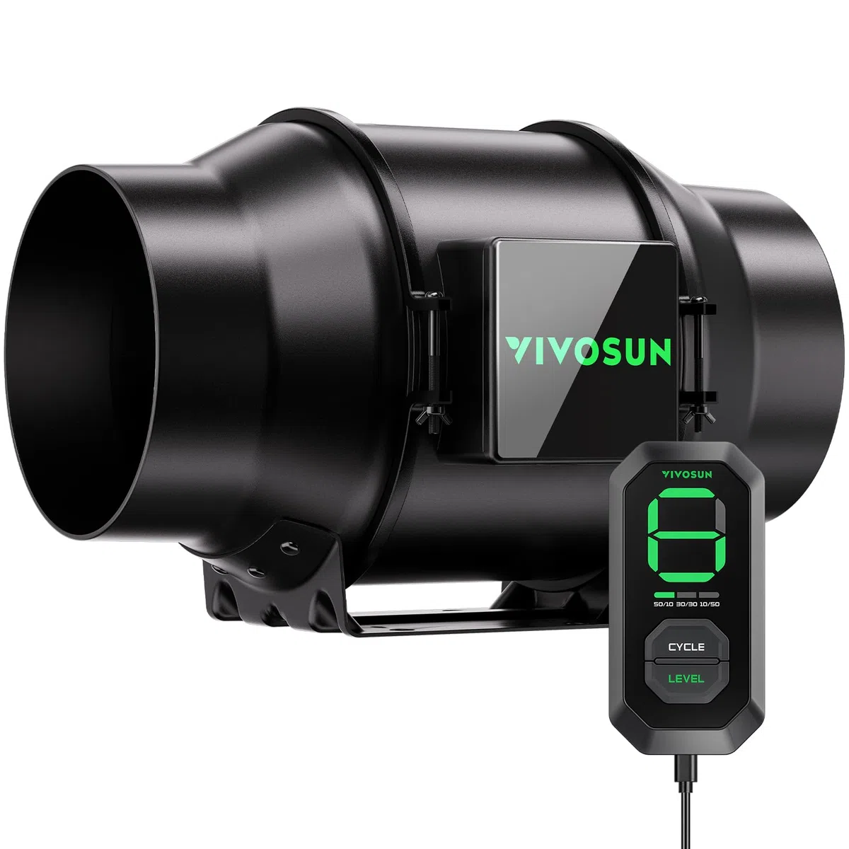 VIVOSUN Extractor de Aire y Ventilador de Conducto 150mm 660m³/h AeroZesh G6 EC PWM Programable con Regulador E12 para Extracción y Ventilación en Grow Tents, Hidroponía y Cultivo de Plantas Interior