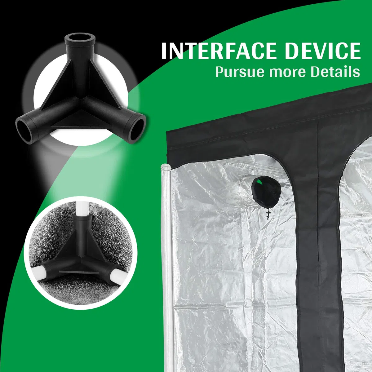 GA - Tienda de cultivo hidropónico reflectante de Mylar de 240 x 120 x 200 cm con bandeja impermeable para cultivo de plantas de interior, tienda de invernadero de 4 x 8 pulgadas, 240 x 120 x 200 cm