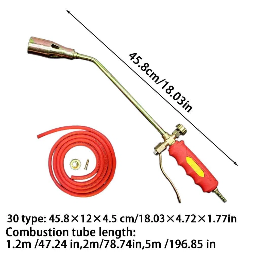Kit de antorcha de propano de alto rendimiento, soplete de soplado de 1.900.000 BTU con tubo de 2/5 m e encendido a presión, lanzallamas resistente para jardín, techo, entrada, uso agrícola (tubo de