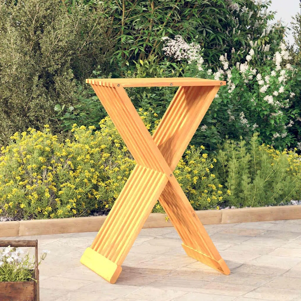 vidaXL Taburete Plegable Madera Maciza de Teca 40x32,5x70 cm