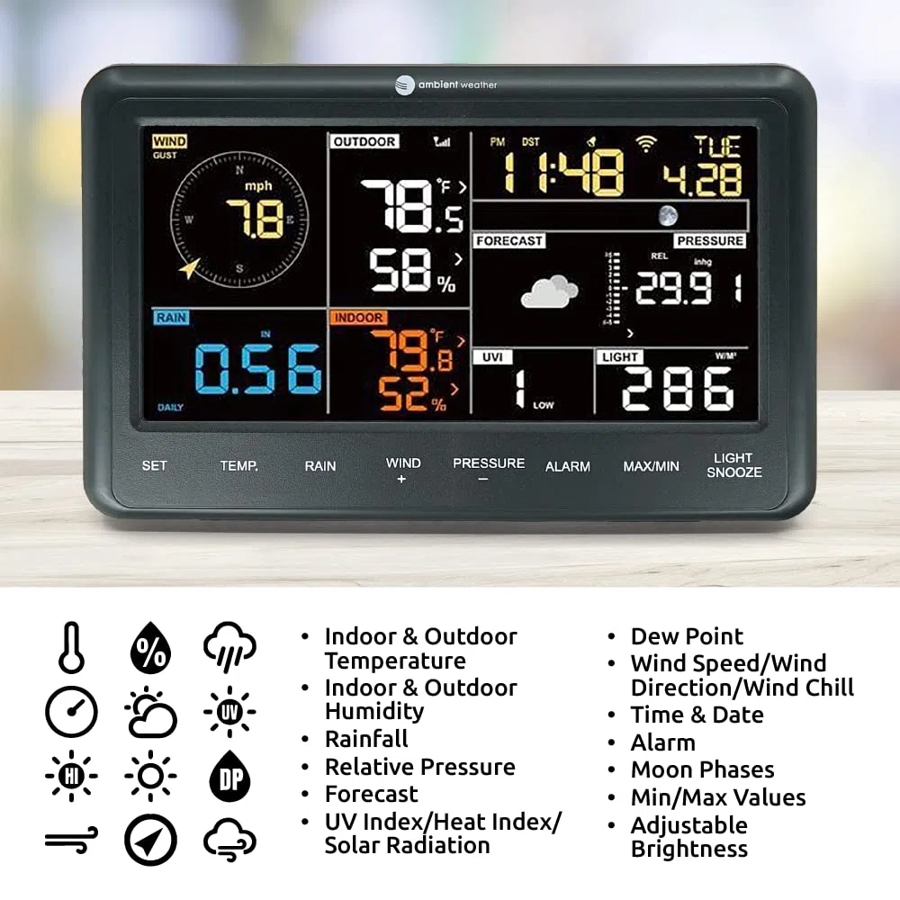 Ambient Weather Estación meteorológica inteligente WiFi WS-2902