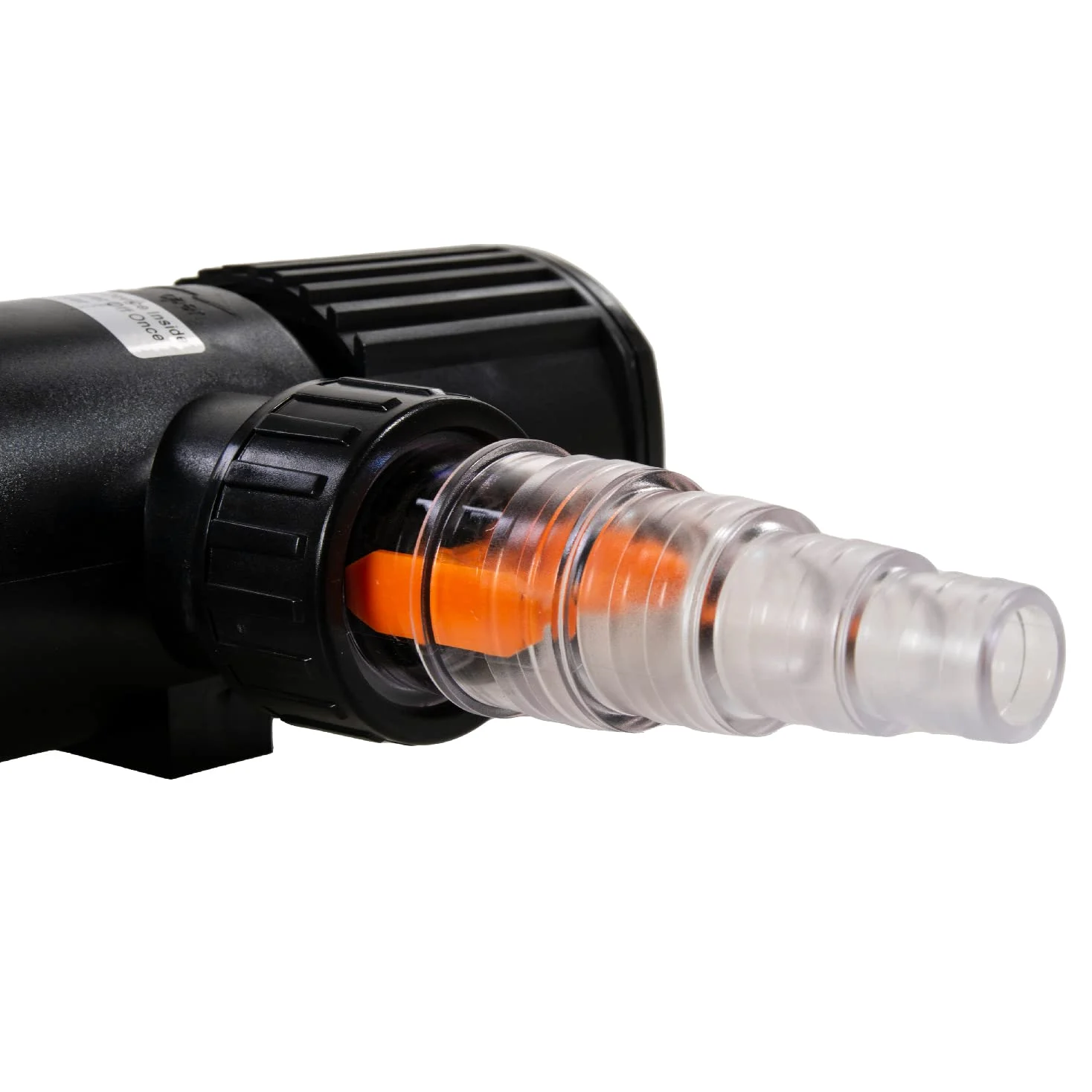AquaForte GUV-218 UV-C, máx. Estanque 20 m³, caudal máximo 2,5 m³/Hora, 18 W, Carcasa con Conector de Bloqueo rápido, 3 boquillas de 20/25/32/40 mm y Vidrio de visión UV, Interior en Forma de Helix