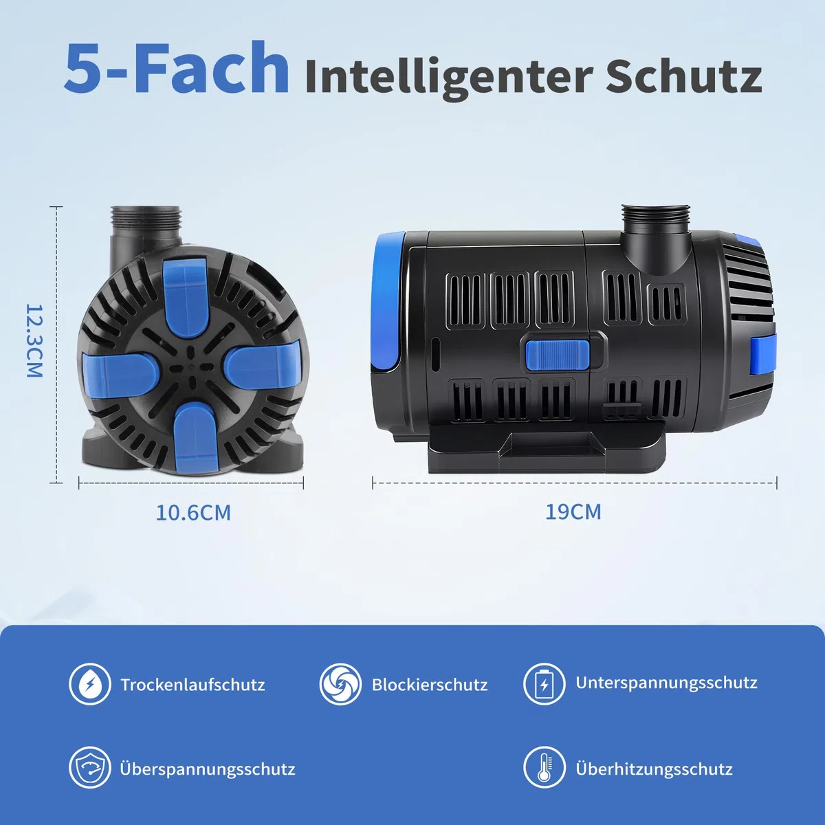 Forever Bomba de estanque de velocidad ajustable para exteriores 180W Eco Motor bomba de chorro 15000 L/h con controlador multifuncional para estanques de jardín, estanques de peces, fuentes