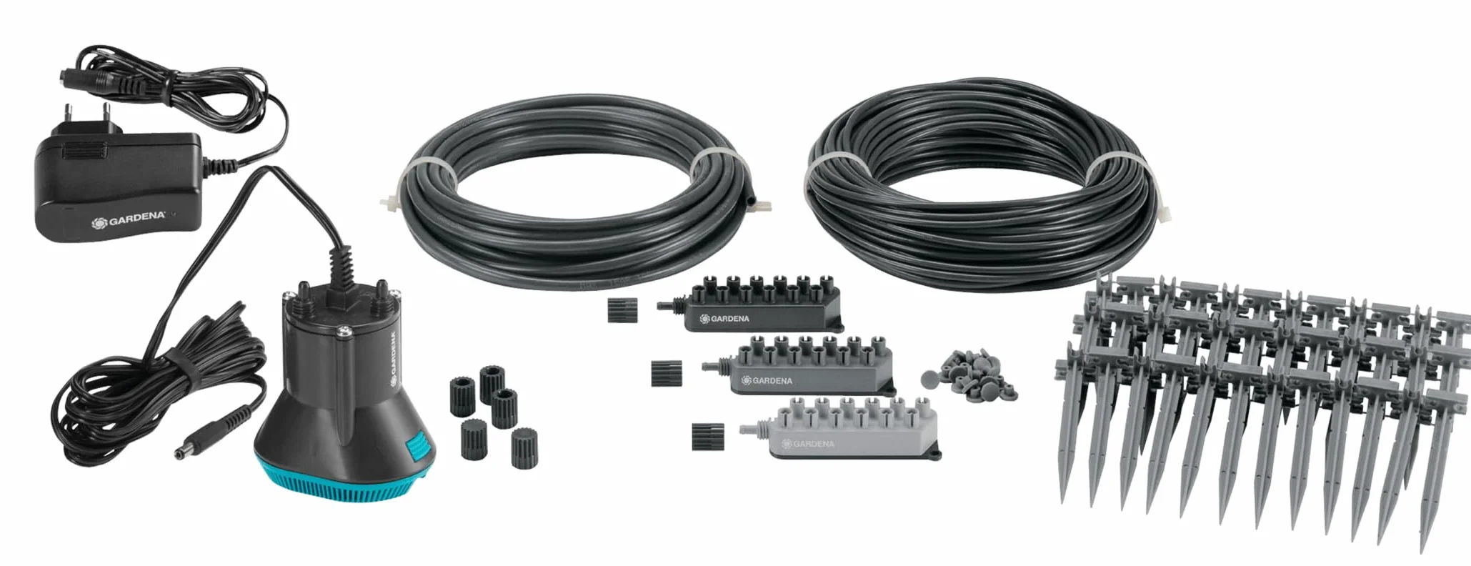 Gardena Riego en vacaciones, City gardening set de riego para un máximo de 36 plantas, Color Negro/Gris/Naranja
