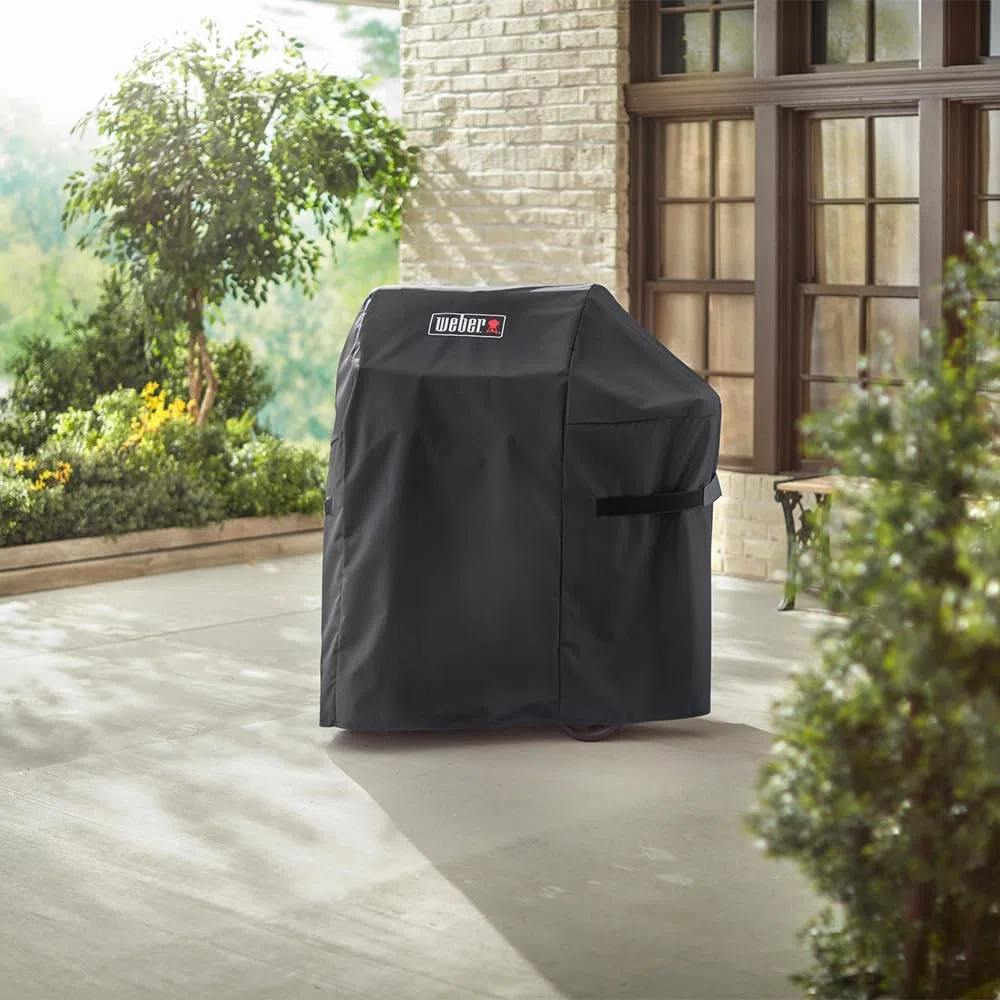 Weber Funda Premium para serie Spirit & Spirit II 200, transpirable, resistente a los rayos UV y al agua, protección contra condiciones climáticas, cierre de velcro para fijación - Negro (7182)