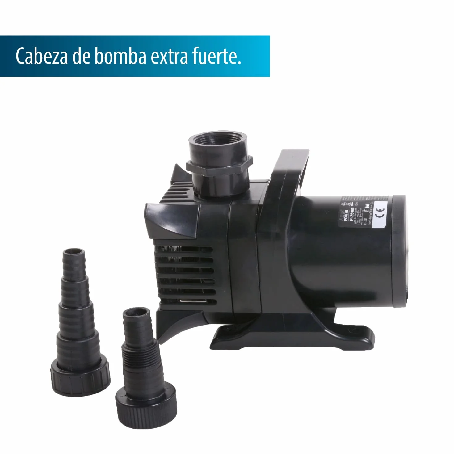 Bomba de estanque AquaForte P-20.000, 420 vatios, caudal máximo de 20 m3/hora, altura máxima de 7,5 metros, altura extra fuerte, descarga de partículas de residuos sólidos de hasta 6 milímetros