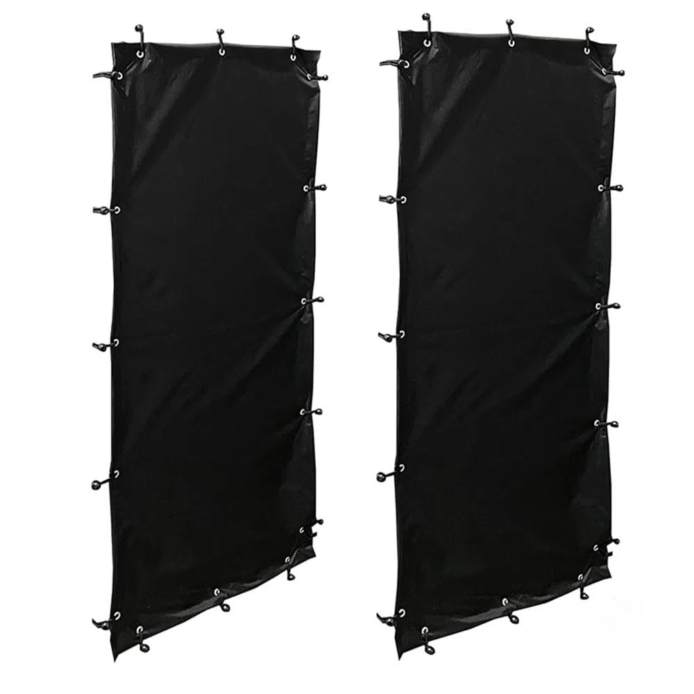 Tefola 2 Unidades Resistente a la Intemperie Tapa para Leñera, 148x66cm, Color Negro, de Poliéster, Impermeable, Estante para Cubierta Exterior, Protectora para Leñera en el Lateral